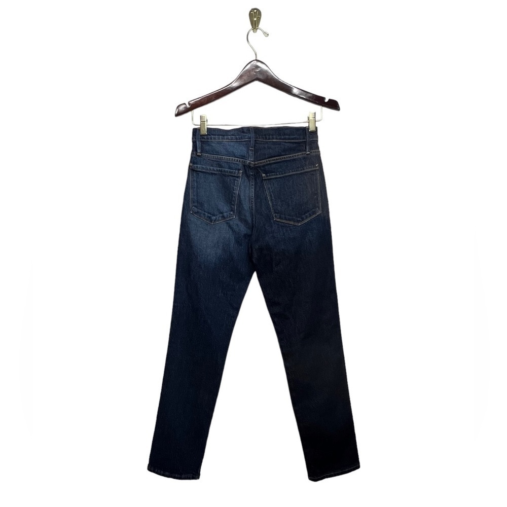 FRAME Blue Le Sylvie Slender Indigo Combo Straight Jean 25 - Picture 8 of 12